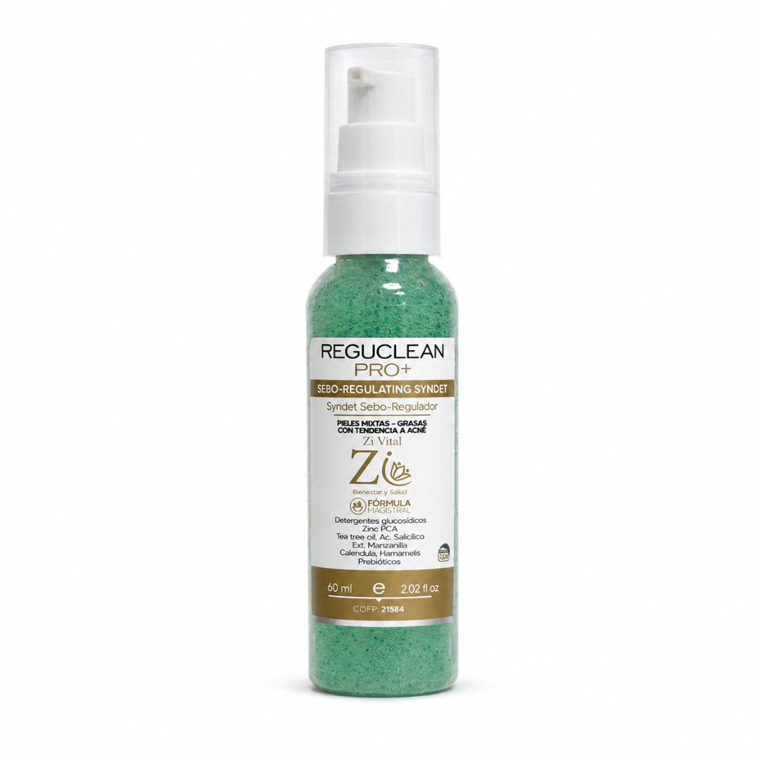 Reguclean Pro+ 60 ml – Syndet Seborregulador para Piel Mixta, Grasa y con Tendencia al Acné