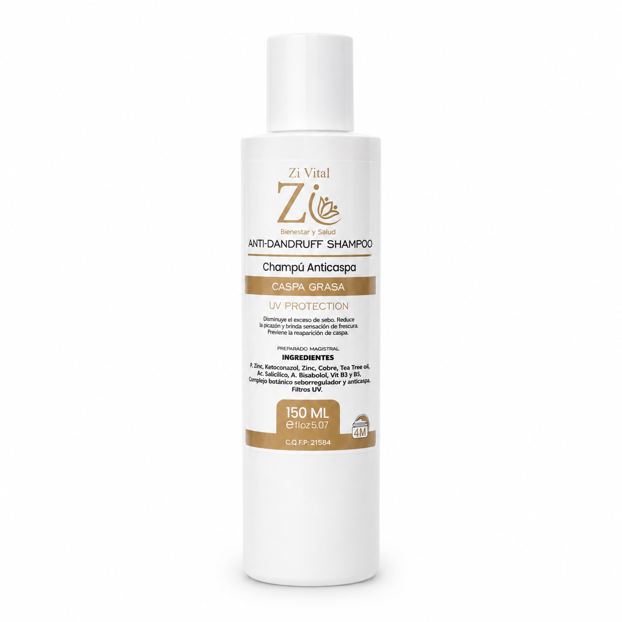 Champú Anticaspa Caspa Grasa Zi Vital 150 ml – Control de Sebo y Cuidado del Cuero Cabelludo